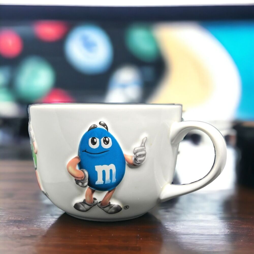M&M's Candies Coffee Tea or Soup Ceramic Mug Multicolor Candy Characters 18oz